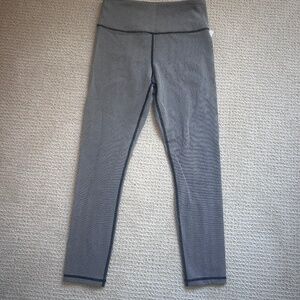 Zyia black and white herringbone stripe leggings